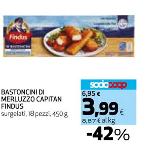 BASTONCINI DI MERLUZZO CAPITAN FINDUS Surgelati 18 Pezzi 450 G