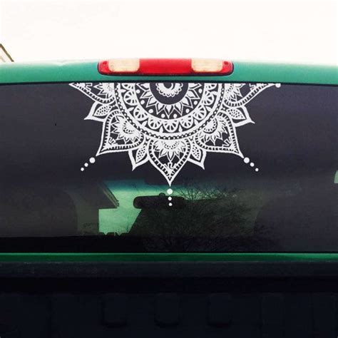 Half Mandala Window Decal - Car Decals Mandala Sticker - Yoga, Boho, Om - Flower Decal - Mens ...