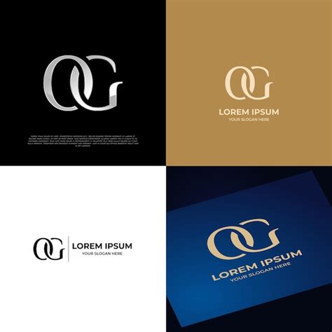 Logotipo Inicial Og Letras Tipografia Moderna Vetor Premium