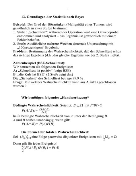 Grundlagen Der Statistik Nach Bayes