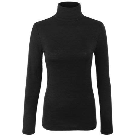 Kogmo Womens Long Sleeve Solid Basic Fitted Turtleneck Shirt Walmart