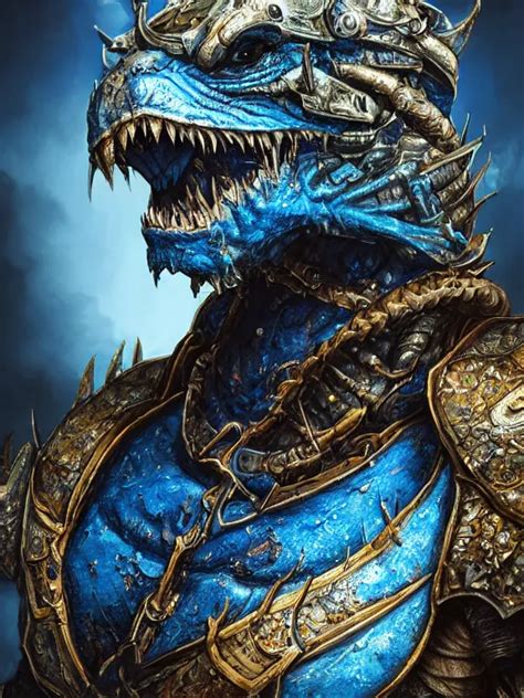 Portrait Art Of 8k Ultra Realistic Blue Dragonborn Stable Diffusion