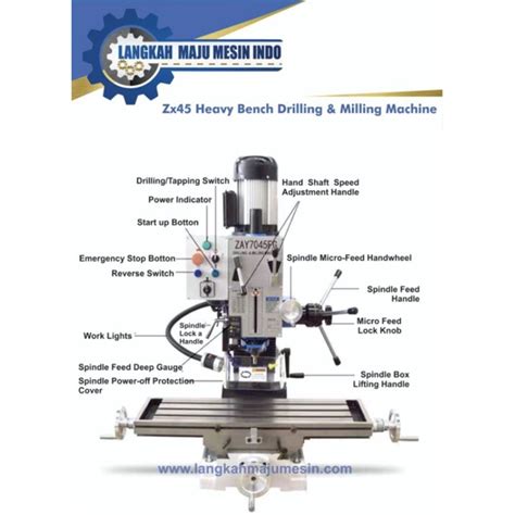 Jual Mesin Zay Fg Heavy Bench Drilling Milling Machine Shopee