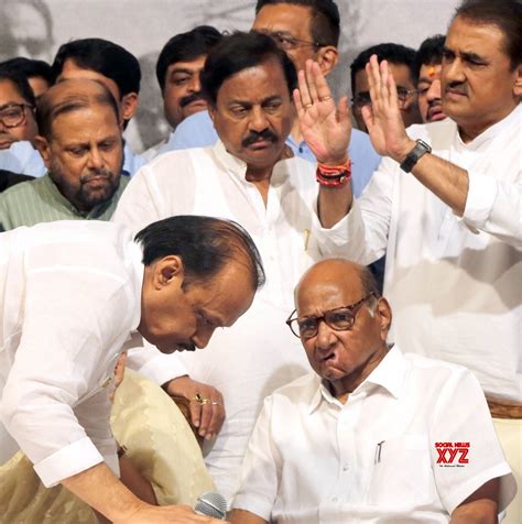 Mumbai Nationalist Congress Party Ncp Chief Sharad Pawar With Party