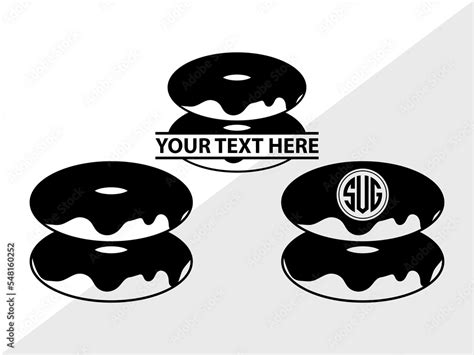 Donut Monogram, Donut Silhouette, Dessert SVG, Food Svg, Sweets Svg ...