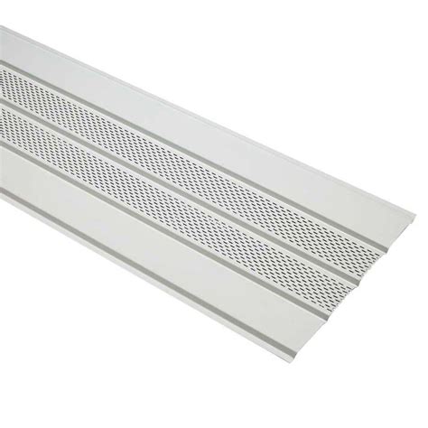 Gibraltar Building Products 16 In X 12 Ft Birch White Aluminum Center Vented Soffit A4vs16 Wh