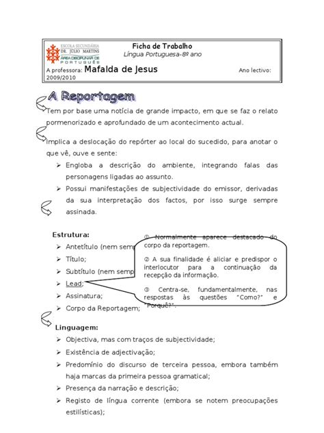 Reportagem Para Trabalho De Escola - Estrutura de Reportagem para Escola | PDF | Jornal e revista