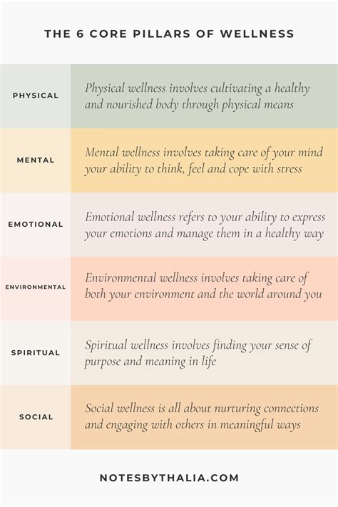 The 6 Core Pillars Of Wellness Infographic Health And Wellness