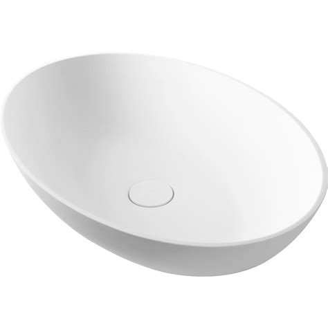 Counter Tops And Vessels Levivi Capri Oval Solid Surface Basin White