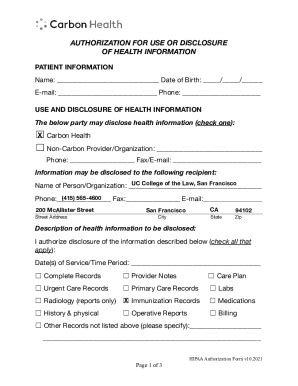 Fillable Online M Authorization For Use Disclosure Of Phi