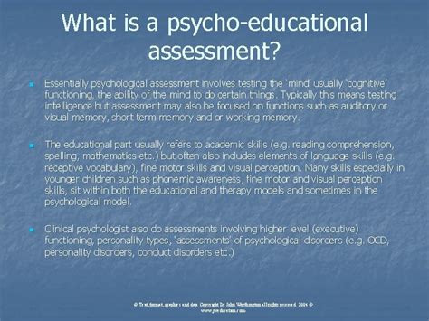 Interpreting Psycho Educational Reports An Overview Of The