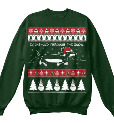 Dachshund Through the Snow Sweater | Ugly Christmas Sweaters With ...