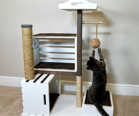 How To Build A Modern Cat Condo With Wood Crates 4 Steps With