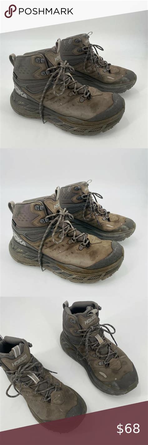 Hoka 10 Brown Lace Up High Top Hiking Work Boots Hoka, Plus Fashion ...