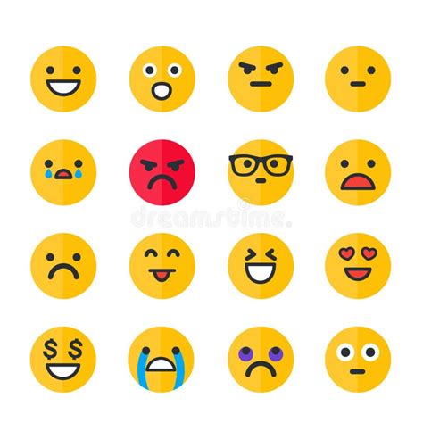 Los Emoticons Fijaron El Emoji Iconos De La Sonrisa En Blanco