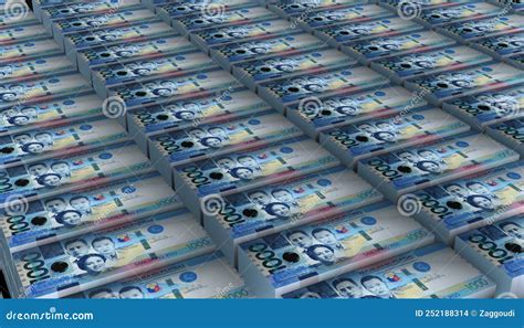 Pile D De Billets De Banque Philippine Perso Illustration Stock