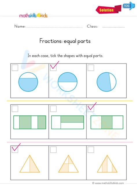 Fractions Equal Parts Worksheet Worksheets Library