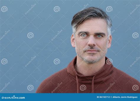Portrait Of A Mature Man Smiling At The Camera Stock Image With Copy Space Stock Photo Image