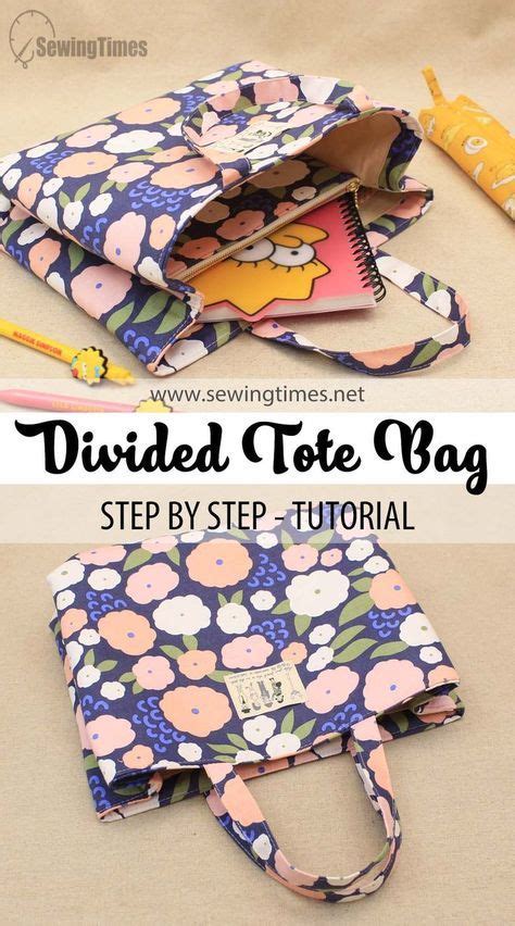 Diy Divided Tote Bag Diy Sewing Clothes Sewing Machine Projects Diy