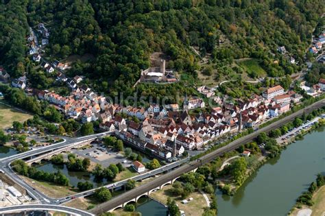 Gemünden am Main aus der Vogelperspektive Dorf Ansicht am Rande von