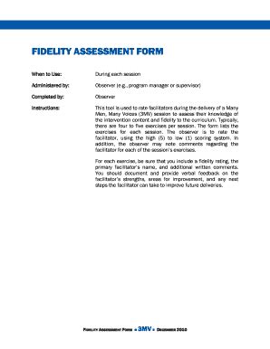 Fillable Online Fidelity Assessment Form Effective Interventions Fax