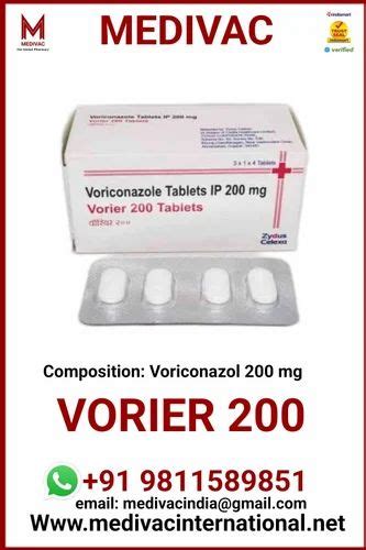 Voriconazol 200 Mg Vorier 200mg Tablet 4 Tablets Treatment Fungal