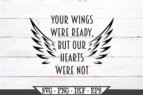 Memorial With Wings Your Wings Were Ready SVG (179388) | SVGs | Design ...