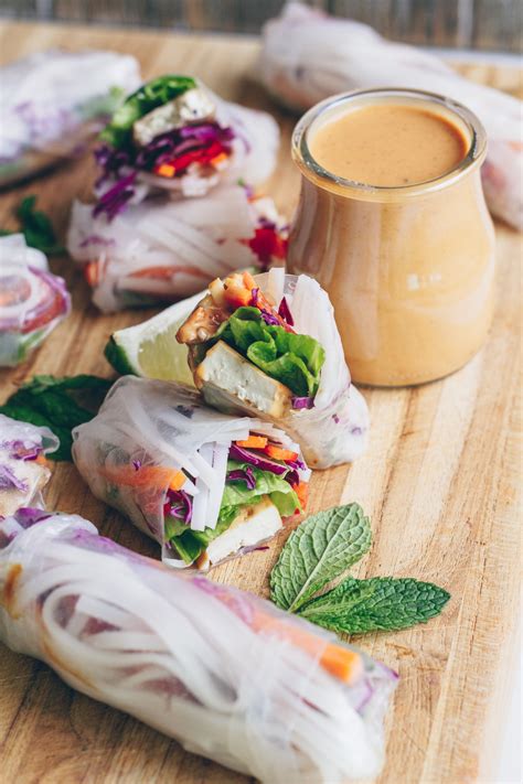 Fresh Spring Rolls With Crispy Tofu Healthienut Easy To Follow