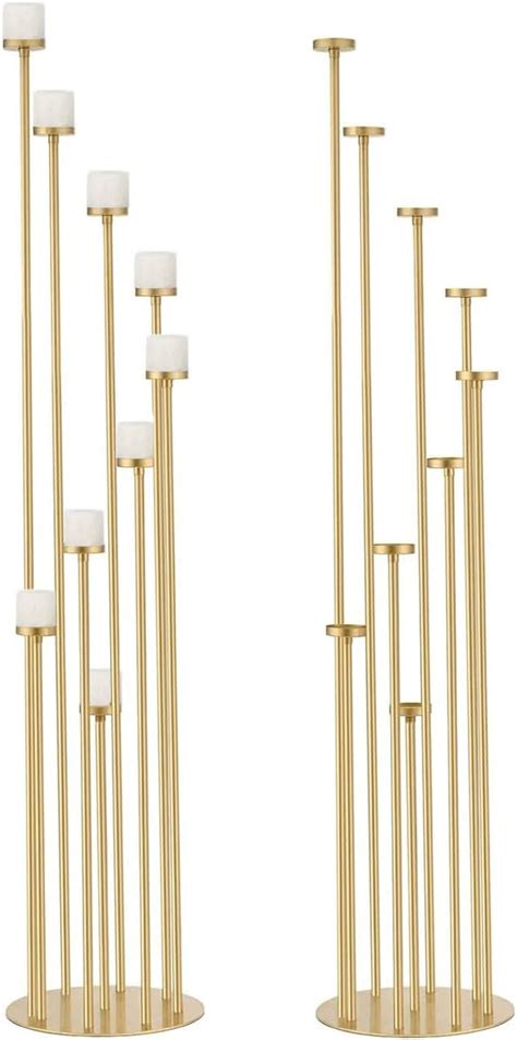 Efavormart 57 12 Arms Gold Cluster Candle Holder With 12 Glass Shades Large