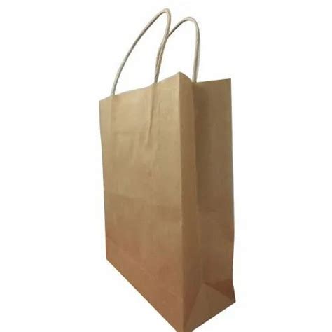 Brown Plain Paper Carry Bag For Shopping Capacity Kg At Rs In