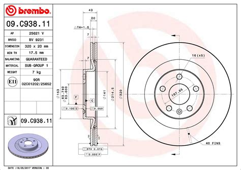 Volvo Disc Brake Rotor Rear Mm Brembo Brembo C