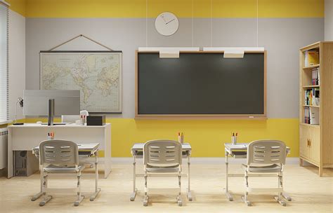 Classroom interior design and visualization on Behance