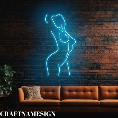 Sexy Nude Woman Neon Sign Nude Woman Posing Line Art Led Sign Custom Neon Sign Sexy Woman