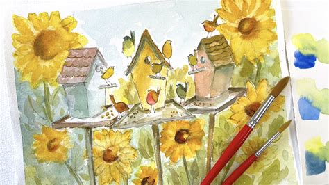 Sunflowers and Bird Houses | Diane Antone Studio