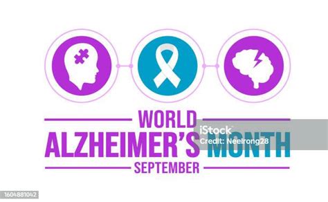 September Is World Alzheimers Month Background Banner Placard Card And