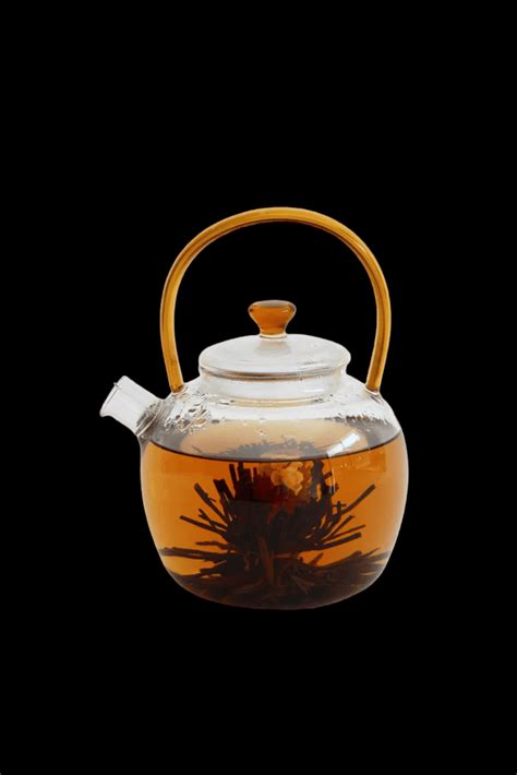 BLOOMING TEA - GLASS TEAPOT WITH GOLD ACCENTS - Linard Floral