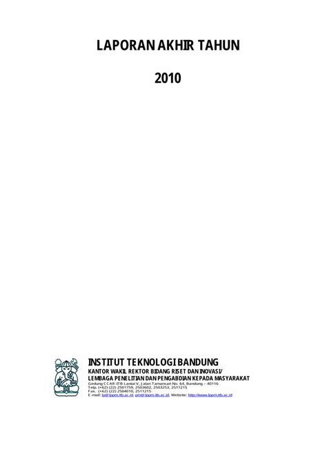 PDF LAPORAN AKHIR TAHUN 2010 Lppm Itb Ac Id PDF FileKegiatan Yang