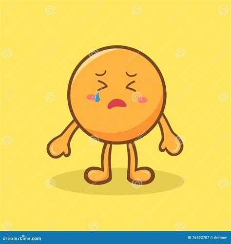 Sad Orange Mascot Character Cartoon Vector Stock Vector Illustration