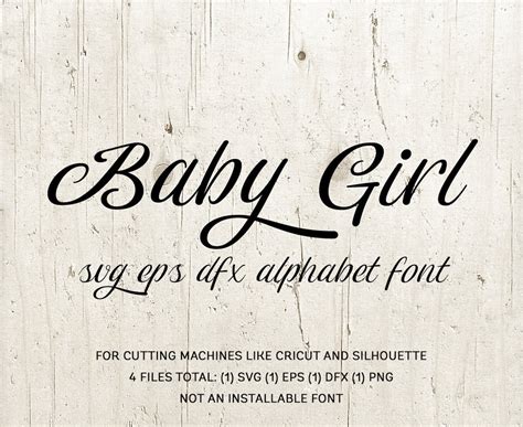 Baby Girl Font SVG for Cricut and Silhouette, Alphabet Svg, Cursive ...