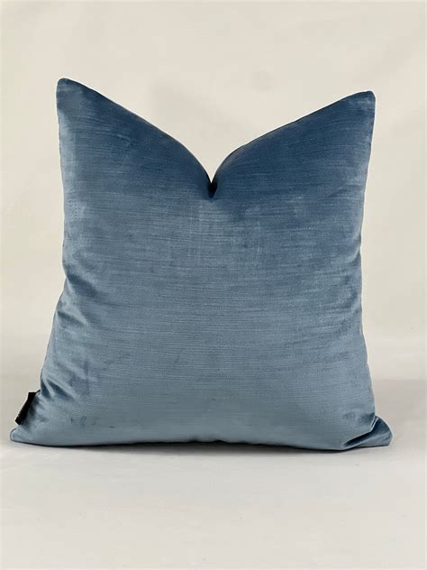 Baby Blue Velvet Pillow Coverlight Blue Velvet Pillowblue Etsy