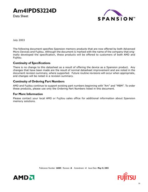 Am41pds3224d Datasheet Amd