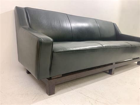 Mid Century Modern Three Seater Leather Sofa By Emiel Veranneman