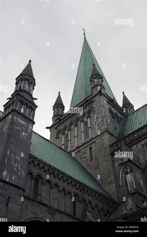 Exterior view of Trondheim cathedral Stock Photo - Alamy