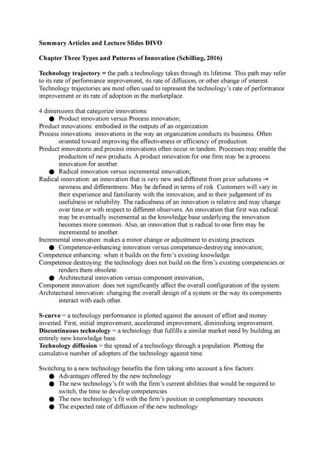 Summary DIVO Korte Samenvatting Van Alle Papers Summary Articles