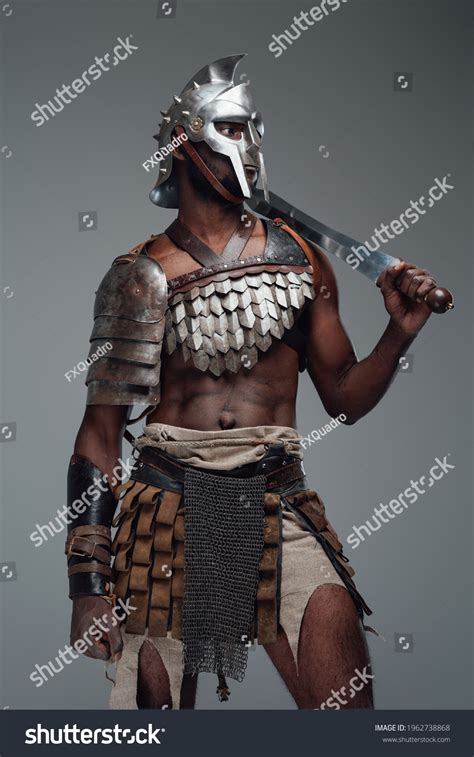 Black Gladiator Naked Torso Sword Stock Photo 1962738868 Shutterstock