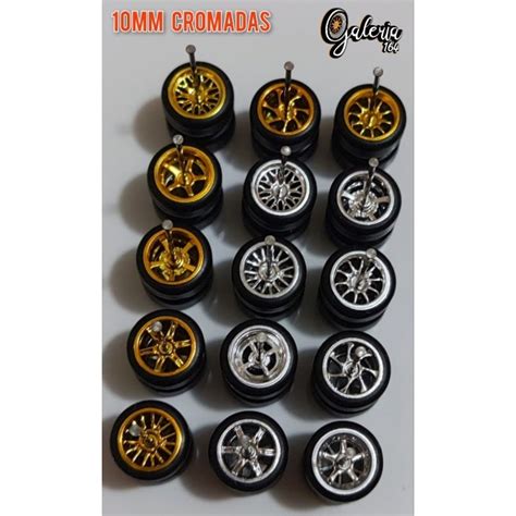 Rodas Cromadas Para Hot Wheels Rodas Cromada Pneus De Borracha Rodas Pneus De Borracha
