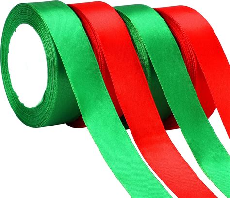 Decyool Rolls Yards Christmas Ribbons Inch Wide Holiday Satin