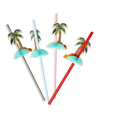 Palm Tree Paper Straws By Rice Dk Vibrant Home