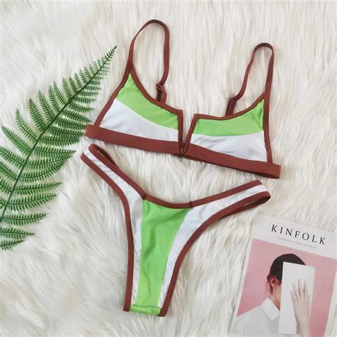 Retro V Bar Green Micro Bikini Free Shipping