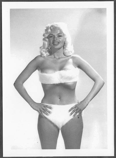 Actress Jayne Mansfield Bosomy Fur Bikini Pose New Reprint Photo X A